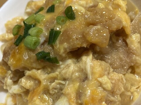 うまい!イカ天の卵とじ丼☺︎